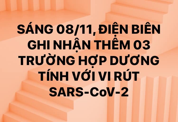 Sáng 08/11, Điện Biên ghi nhận thêm 03 trường hợp dương tính với vi rút SARS-CoV-2