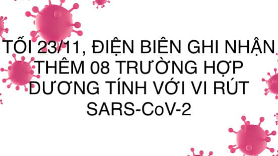 TỐI 23/11, ĐIỆN BIÊN GHI NHẬN THÊM 08 TRƯỜNG HỢP DƯƠNG TÍNH VỚI VI RÚT SARS - CoV-2