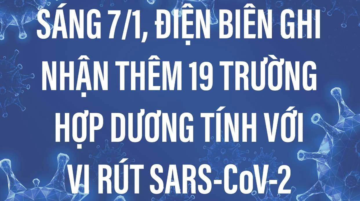 SÁNG 7/1, ĐIỆN BIÊN GHI NHẬN THÊM 19 TRƯỜNG HỢP DƯƠNG TÍNH VỚI VI RÚT SARS - CoV-2