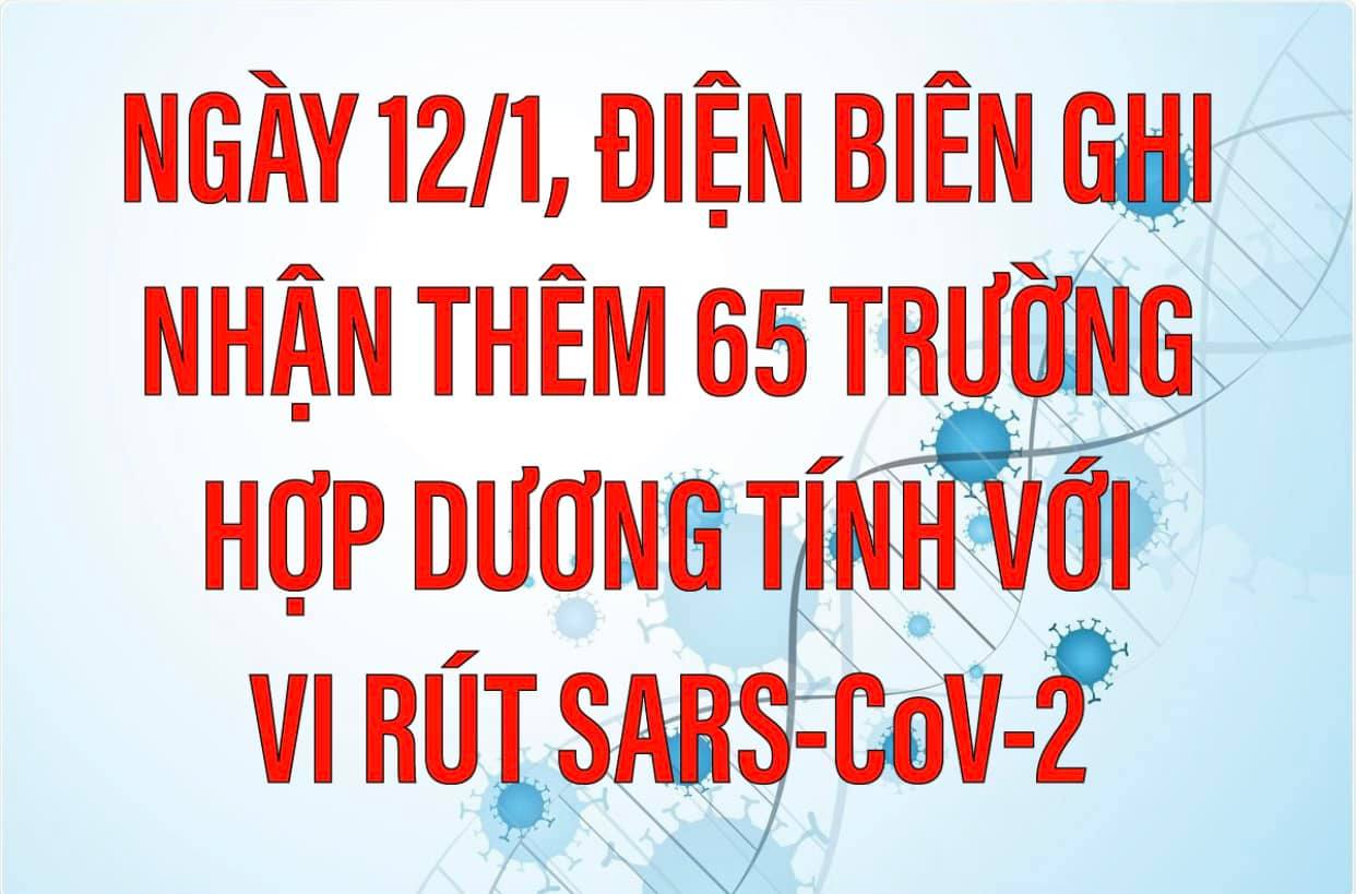 NGÀY 12/1, ĐIỆN BIÊN GHI NHẬN THÊM 65 TRƯỜNG HỢP DƯƠNG TÍNH VỚI VI RÚT SARS - CoV-2