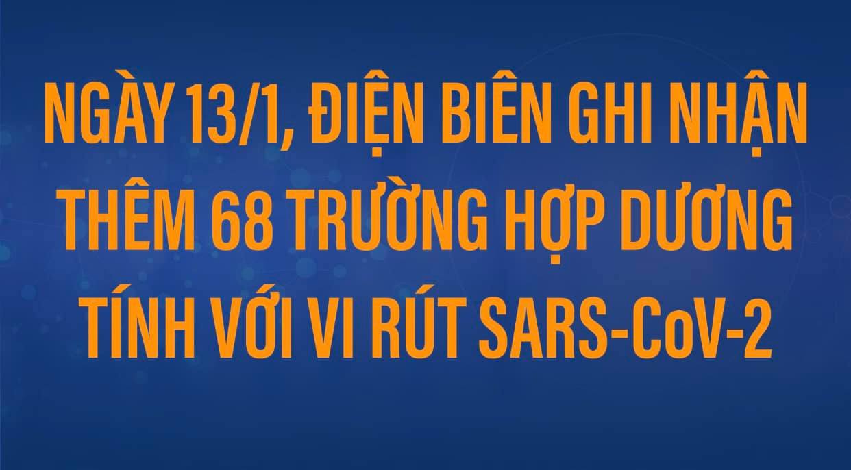 NGÀY 13/1, ĐIỆN BIÊN GHI NHẬN THÊM 68 TRƯỜNG HỢP DƯƠNG TÍNH VỚI VI RÚT SARS - CoV-2