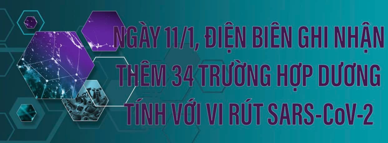 NGÀY 11/1, ĐIỆN BIÊN GHI NHẬN THÊM 34 TRƯỜNG HỢP DƯƠNG TÍNH VỚI VI RÚT SARS - CoV-2