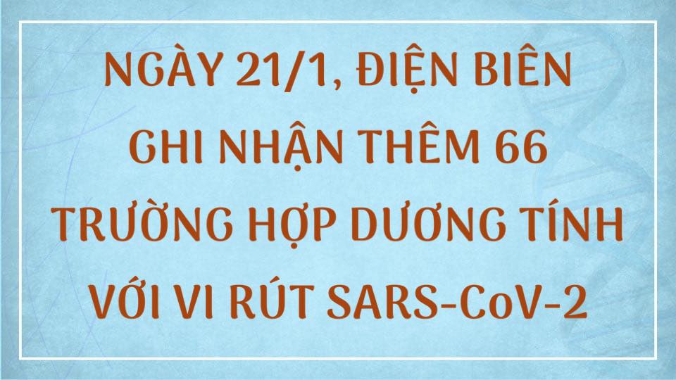 NGÀY 21/1, ĐIỆN BIÊN GHI NHẬN THÊM 66 TRƯỜNG HỢP DƯƠNG TÍNH VỚI VI RÚT SARS - CoV-2