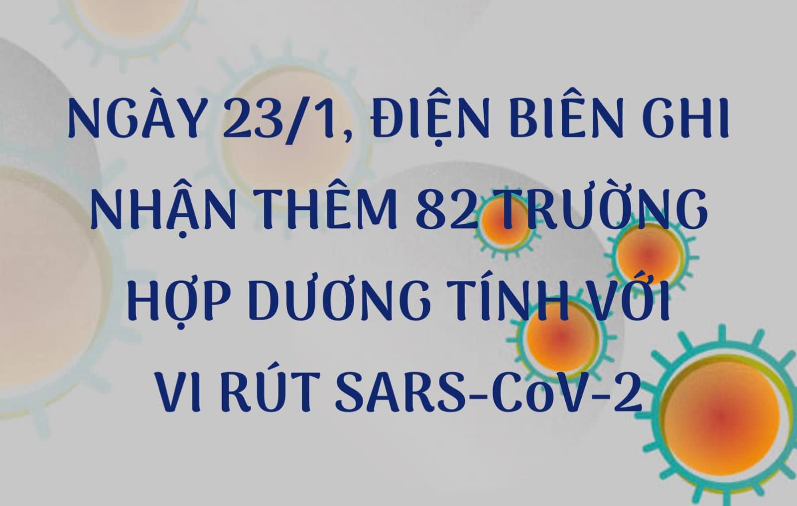 NGÀY 23/1, ĐIỆN BIÊN GHI NHẬN THÊM 82 TRƯỜNG HỢP DƯƠNG TÍNH VỚI VI RÚT SARS - CoV-2