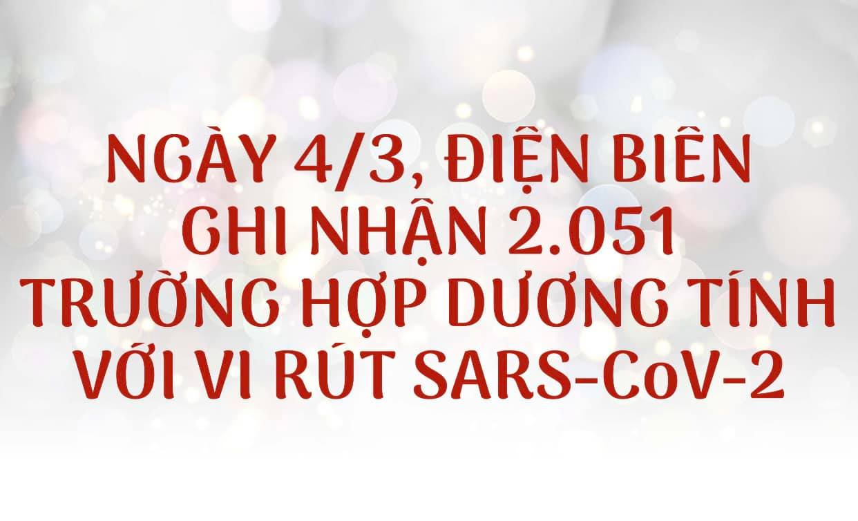 NGÀY 4/3, ĐIỆN BIÊN GHI NHẬN THÊM 2.051 TRƯỜNG HỢP DƯƠNG TÍNH VỚI VI RÚT SARS - CoV-2