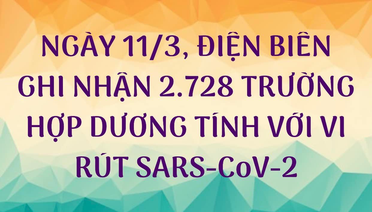 NGÀY 11/3, ĐIỆN BIÊN GHI NHẬN THÊM 2.728 TRƯỜNG HỢP DƯƠNG TÍNH VỚI VI RÚT SARS - CoV-2