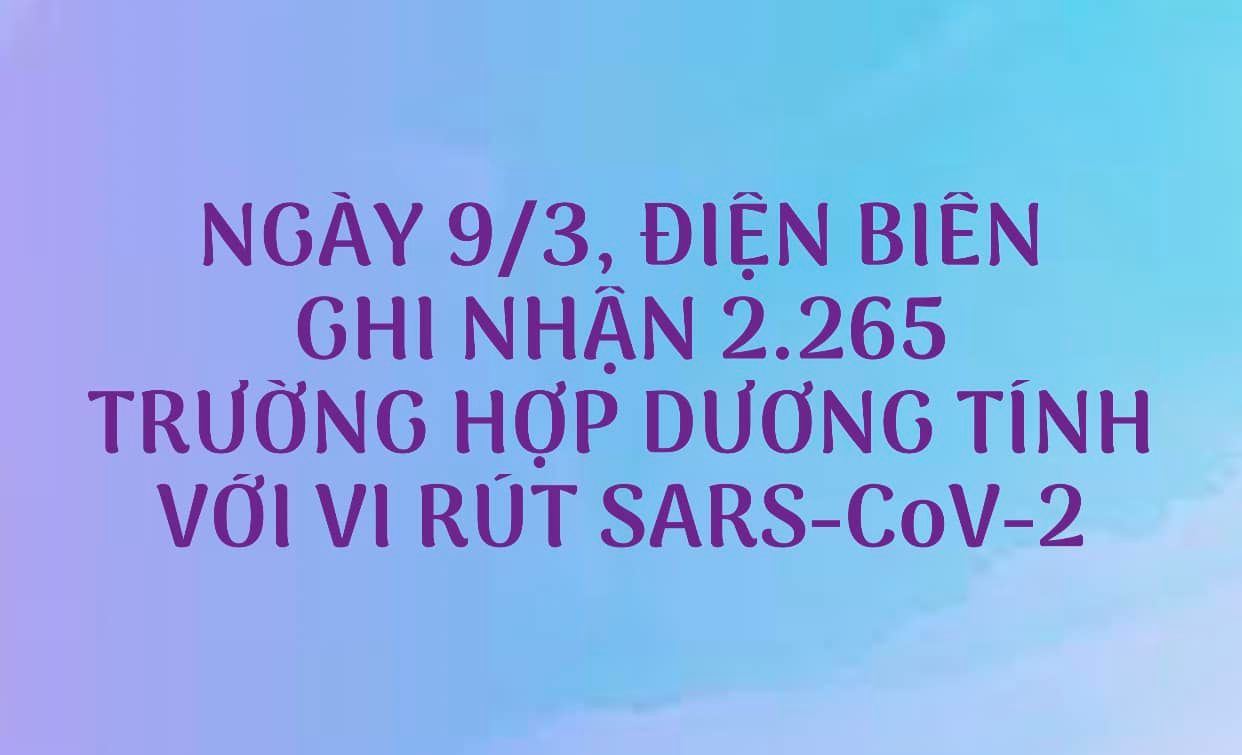 NGÀY 9/3, ĐIỆN BIÊN GHI NHẬN THÊM 2.265 TRƯỜNG HỢP DƯƠNG TÍNH VỚI VI RÚT SARS - CoV-2