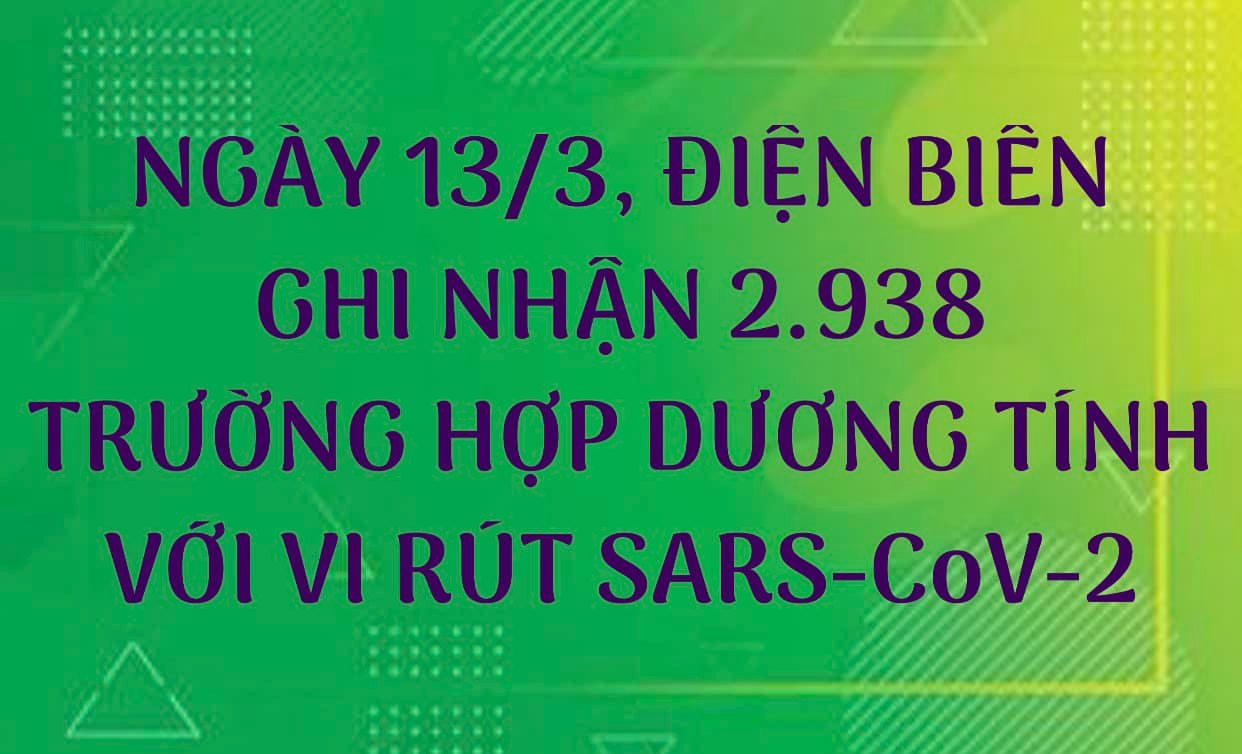 NGÀY 13/3, ĐIỆN BIÊN GHI NHẬN THÊM 2.938 TRƯỜNG HỢP DƯƠNG TÍNH VỚI VI RÚT SARS - CoV-2