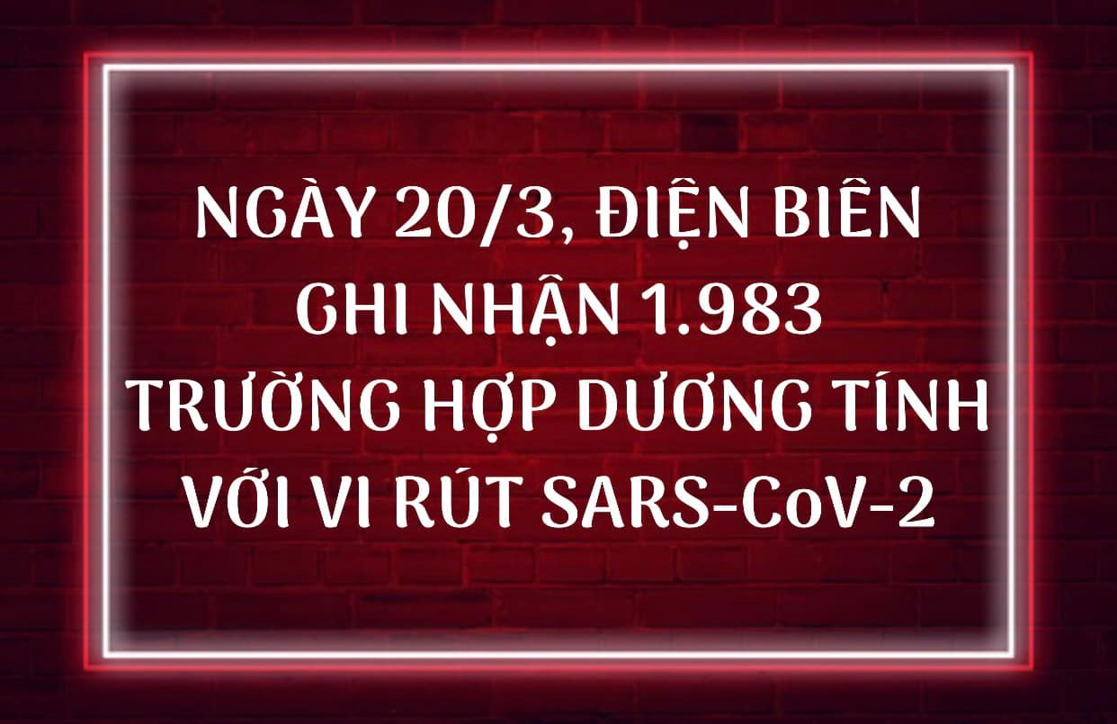 NGÀY 20/3, ĐIỆN BIÊN GHI NHẬN THÊM 1.983 TRƯỜNG HỢP DƯƠNG TÍNH VỚI VI RÚT SARS - CoV-2