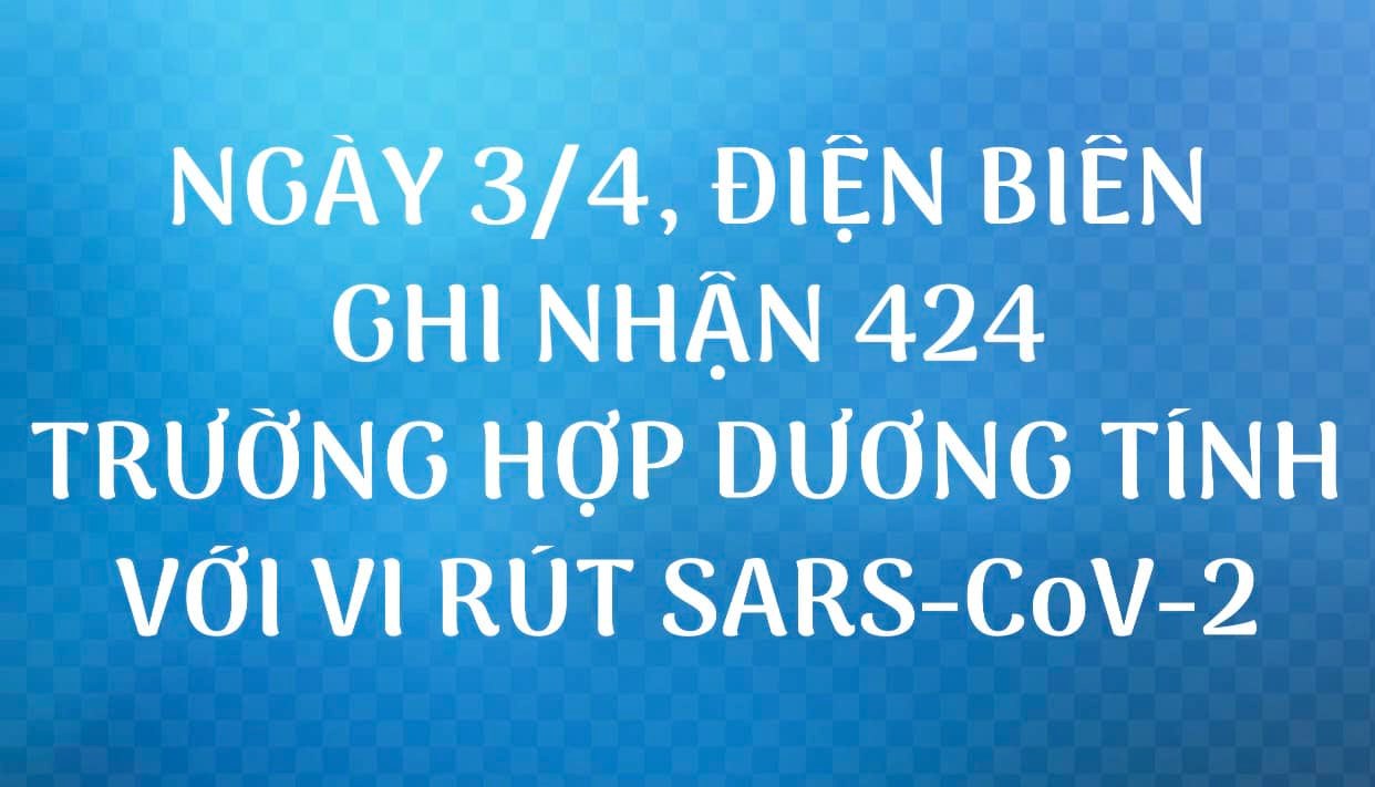 NGÀY 3/4, ĐIỆN BIÊN GHI NHẬN THÊM 424 TRƯỜNG HỢP DƯƠNG TÍNH VỚI VI RÚT SARS - CoV-2